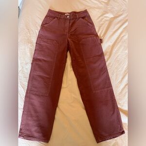 Wilfred (Aritzia) Carpenter Pants in Mocha Berry Color